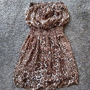 Leopard print mini dress